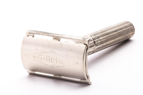 1940's Gillette Fat Handle Tech Three Piece Double Edge Safety Razor | Original Condition
