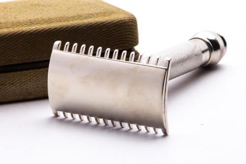 1918 Gillette Ball End Old Type Khaki Service Double Edge Razor Set with Mirror | Original Condition