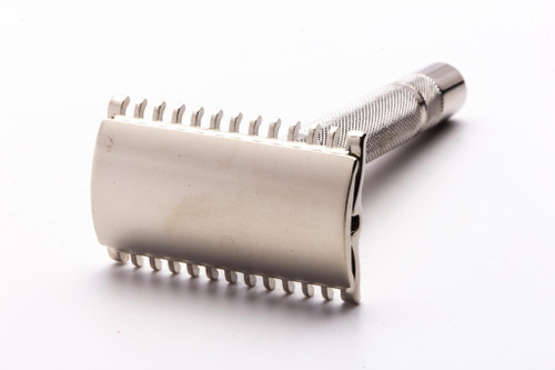 1930's Gillette NEW Short Comb Thin Common Bar Three Piece Double Edge Safety Razor | Factory Nickel Revamp