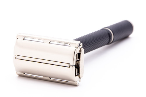 1978 Y4 Gillette Super Adjustable "Black Beauty" Double Edge Safety Razor  | Factory Nickel Revamp