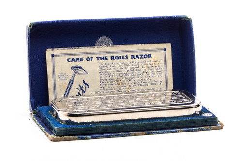 1940's Rolls Razor "The Whetter" Safety Razor in Blue Display Case | Original Condition