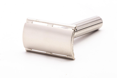 1956 B2 Gillette Fat Handle Tech DE Safety Razor | Factory Nickel Revamp