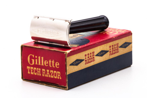 1977 X2 Gillette Ball End Tech Safety Razor w/ Black Handle | Original Condition