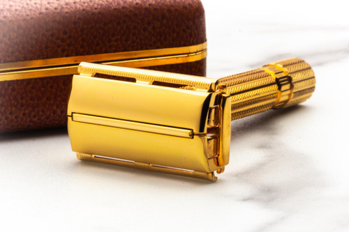1948-50 Gillette Gold Aristocrat Double Edge Safety Razor | New Old Stock