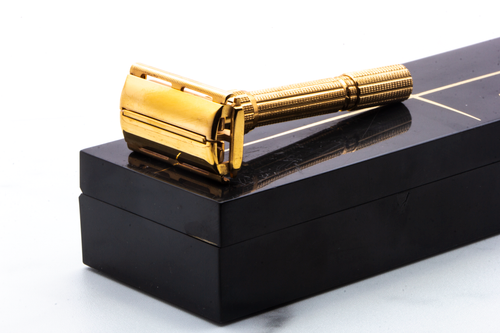 1961 G3 Gillette Gold Slim Aristocrat Adjustable Double Edge Safety Razor Set | Original Condition