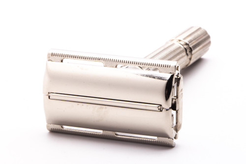 1963 I2 Gillette Slim Aristocrat Adjustable Double Edge Safety Razor | Factory Nickel Revamp