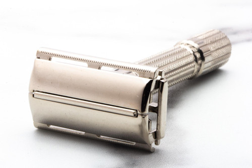 1958 D4 Gillette Fatboy TTO Adjustable Double Edge Safety Razor | Factory Nickel Revamp