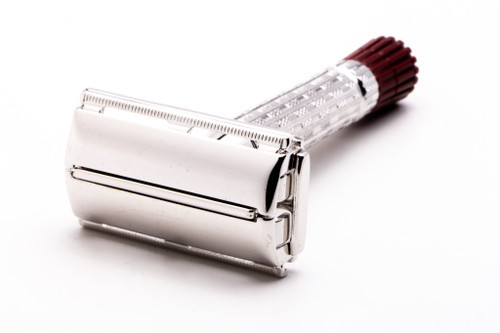 1957 C2 Gillette Red Tip Heavy Super Speed Safety Razor | Rhodium Revamp
