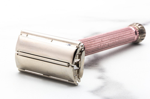 1968 N4 Gillette Pink Star Lady Gillette Double Edge Safety Razor | Factory Nickel Revamp