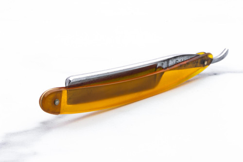 6/8" Vintage Restored Golden Rod Straight Razor With Coffin