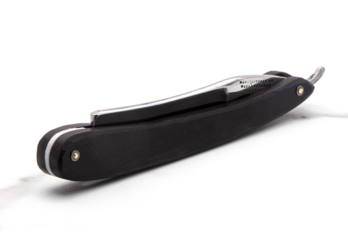 6/8" Vintage Restored Wade & Butcher Straight Razor with Dark Horn Scales