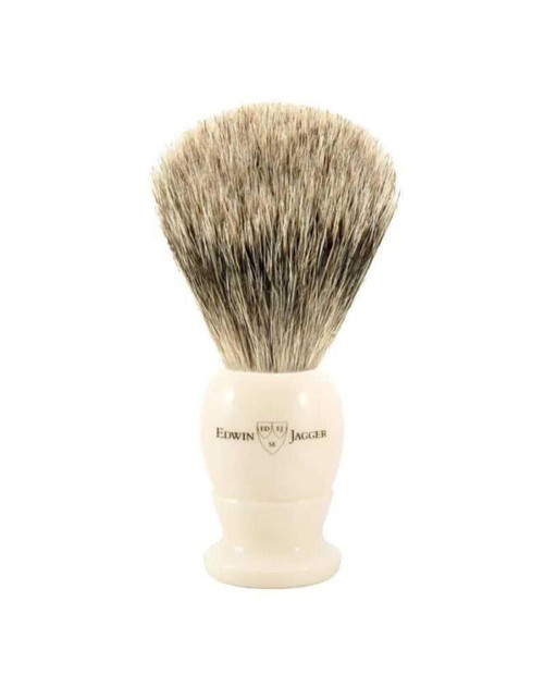 Edwin Jagger | 9EJ877 English Shaving Brush, Imitation Ivory with Best Badger, Small