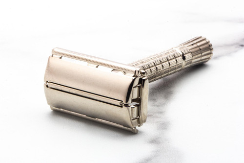 1954 Z4 Gillette Flare Tip TTO Super Speed Double Edge Safety Razor | Factory Nickel Revamp
