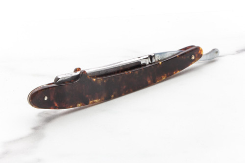 5/8" Vintage Restored J.R Torrey 120 Straight Razor with Faux Tortoise Scales