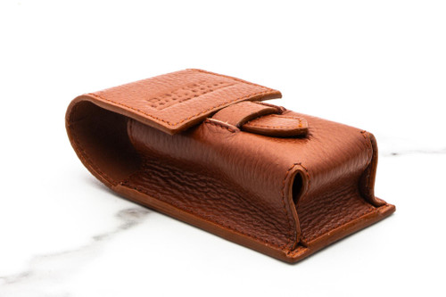 Parker |  Saddle Brown Leather Shaving Brush Travel Case