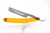 6/8" Vintage Restored Golden Rod Straight Razor With Coffin