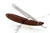 5/8" Vintage Restored Genco Damascus Silver Steel Straight Razor With Elk Etched Wood Scales