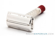 1955 Gillette Red Tip Heavy Super Speed DE Safety Razor A2 Rhodium