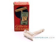 1950's Gillette Tech Safety Razor w/ Red Box  