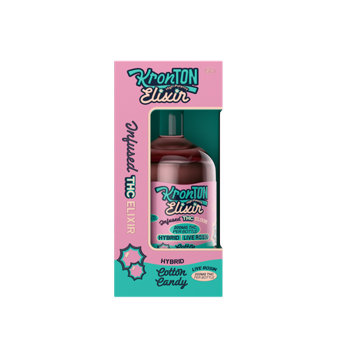 Kronton Cotton Candy Elixir in its box, front view, hybrid