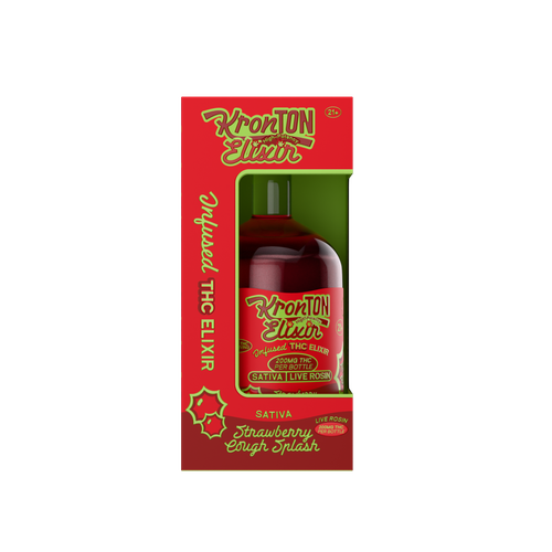 Kronton Strawberry Cough Splash Elixir in its box, front view, sativa