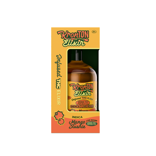 Kronton Mango Slushie Elixir in its box, front view, indica