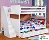 Allen House Chatham Full over Full Bunk Bed with Stairs White | Allen House | AH-BB-FF-01-STR-T-BB
