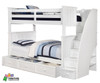 Allen House Brandon Bunk Bed with Stairs White | Allen House | AH-J-TT-01-STR-T-J