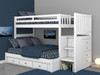 Cambridge Twin over Full Stair Stepper Bunk Bed White