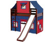 Maxtrix AWESOME Mid Loft Bed with Tent & Slide Twin Size Natural | Maxtrix Furniture | MX-AWESOME21-NX