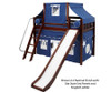 Maxtrix AWESOME Mid Loft Bed with Tent & Slide Twin Size Natural 1 | Maxtrix Furniture | MX-AWESOME22-NX