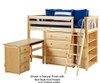 Maxtrix BLING Mid Loft Bed w/ Storage and Desk Twin Size Chestnut | Maxtrix Furniture | MX-BLING3L-CX