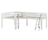 Maxtrix DUET Corner Low Loft Bed Full Size White | Maxtrix Furniture | MX-DUET-WX