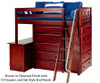 Maxtrix EMPEROR High Loft Bed with Desk Twin Size Chestnut | Maxtrix Furniture | MX-EMPEROR1L-CX