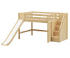 Maxtrix FINE Mid Loft Bed with Stairs and Slide Full Size Natural | Maxtrix Furniture | MX-FINE-NX