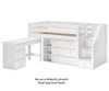 Maxtrix GREAT Storage Low Loft Bed with Stairs & Desk Twin Size Natural | Maxtrix Furniture | MX-GREAT2L-NX