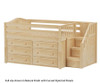 Maxtrix GREAT Storage Low Loft Bed with Stairs Twin Size Natural 1 | Maxtrix Furniture | MX-GREAT3-NX