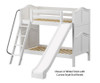 Maxtrix HAPPY Medium Bunk Bed w/ Slide Twin Size White | Maxtrix Furniture | MX-HAPPY-WX