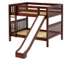Maxtrix HIPHIP Medium Bunk Bed w/ Slide Full Size Chestnut | Kids Furniture Warehouse