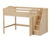 Maxtrix HIT Mid Loft Bed with Stairs Full Size Natural | Maxtrix Furniture | MX-HIT-NX