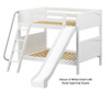 Maxtrix HOORAY Medium Bunk Bed w/ Slide Full Size White | 26362 | MX-HOORAY-WX