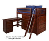Maxtrix KATCHING Mid Loft Bed w/ Dressers and Desk Twin Size Chestnut | Maxtrix Furniture | MX-KATCHING1L-CX