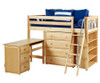 Maxtrix KATCHING Mid Loft Bed w/ Storage and Desk Twin Size Natural | Maxtrix Furniture | MX-KATCHING3L-NX