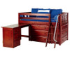Maxtrix KICKS Low Loft Bed w/ Dressers & Desk Twin Size Chestnut | Maxtrix Furniture | MX-KICKS1L-CX