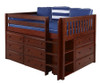 Maxtrix LARGE Low Loft Bed w/ Dressers Full Size Chestnut | Maxtrix Furniture | MX-LARGE3-CX