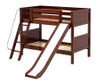 Maxtrix LAUGH Low Bunk Bed w/ Slide Twin Size Chestnut | Maxtrix Furniture | MX-LAUGH-CX