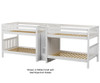 Maxtrix META Quadruple Medium Bunk Bed with Stairs Full Size White | 26479 | MX-META-WX