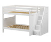 Maxtrix QUASAR Medium Bunk Bed with Stairs Full Size White | Maxtrix Furniture | MX-QUASAR-WX