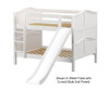 Maxtrix ROCK Low Bunk Bed w/ Slide Full Size White | Maxtrix Furniture | MX-ROCK-WX