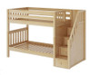 Maxtrix STELLAR Medium Bunk Bed with Stairs Twin Size Natural | Kids Furniture Warehouse